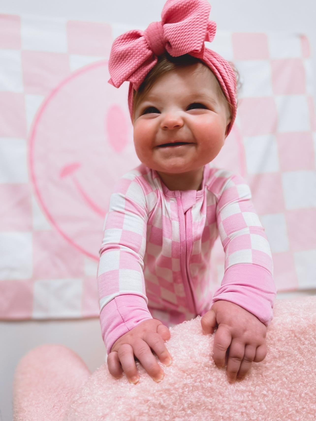 BUBBLEGUM CHECKERS DREAM ZIPPER ROMPER