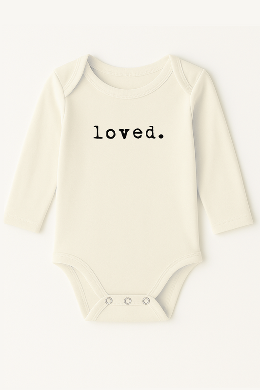 Loved. Organic Cotton Baby Bodysuit Long Sleeve