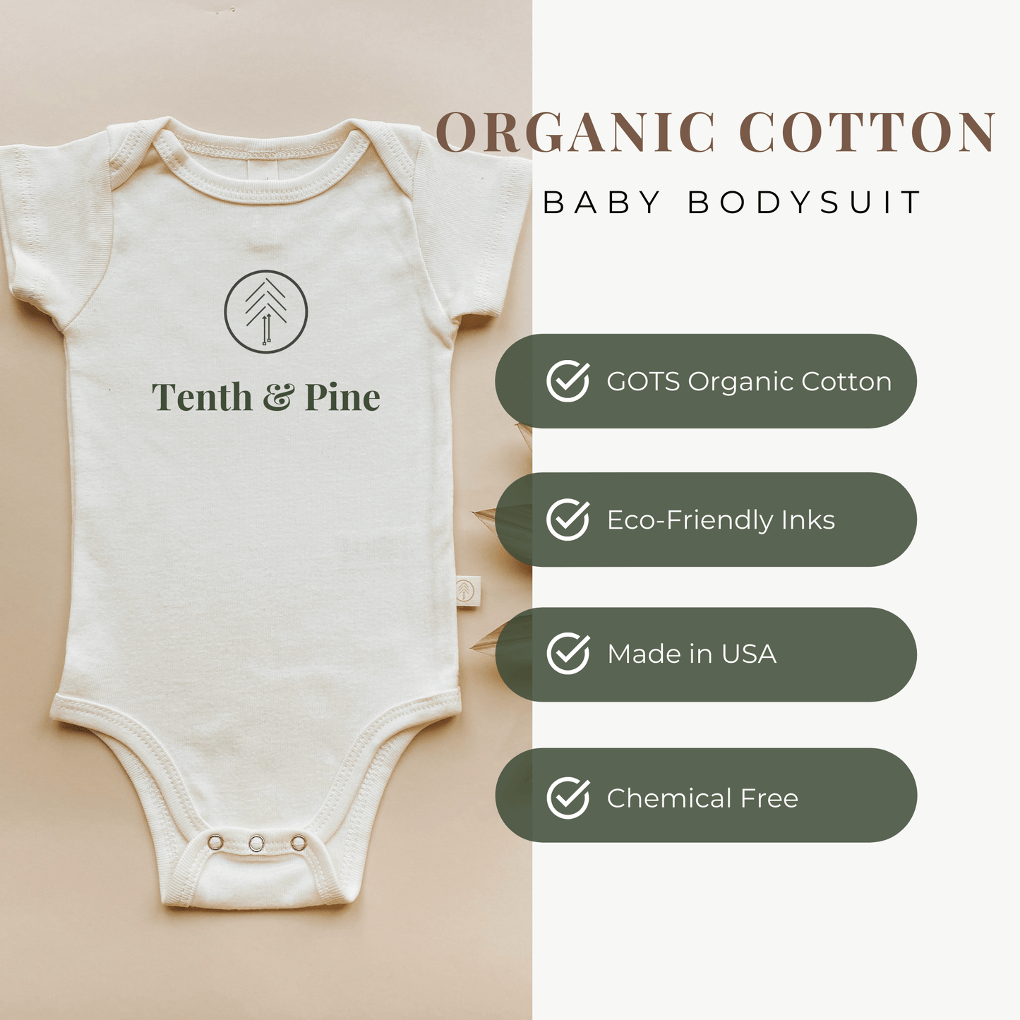 Big Sister Clay Organic Cotton Short Sleeve Baby Bodysuit