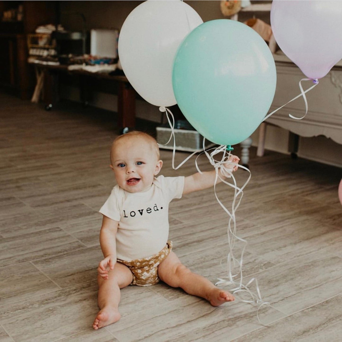 Loved. Organic Cotton Baby Bodysuit Short Sleeve