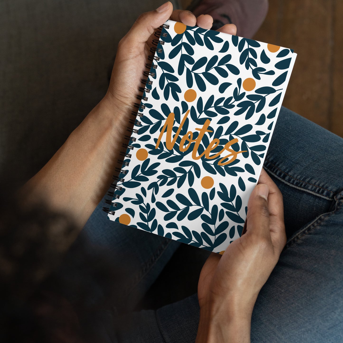 Spiral notebook - Blue Abstract Plants - 140 Pages