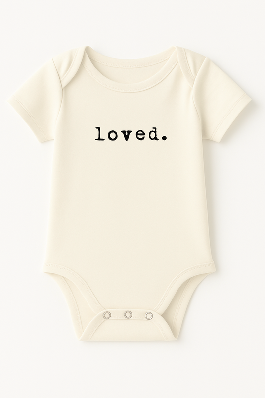 Loved. Organic Cotton Baby Bodysuit Short Sleeve