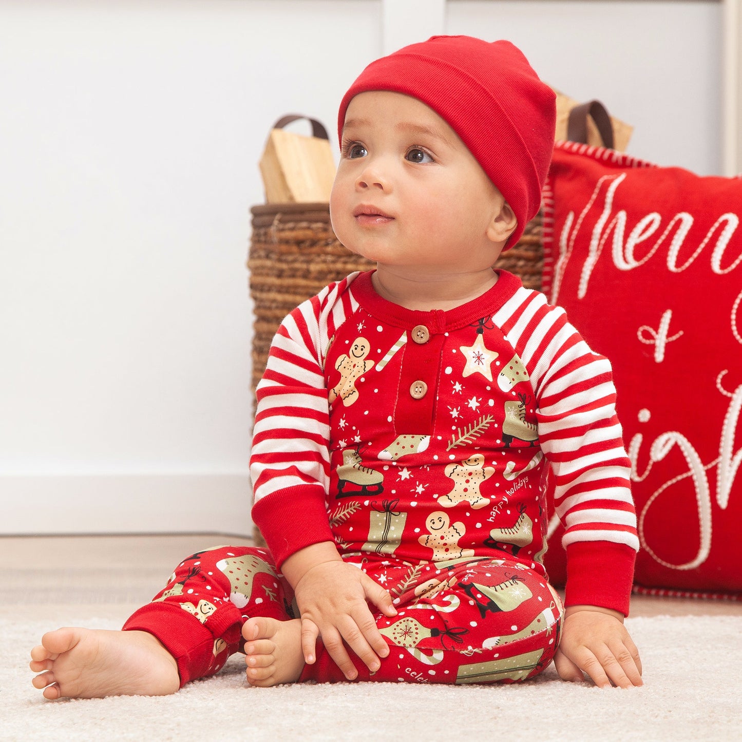 Christmas Collage Bamboo Cotton Romper