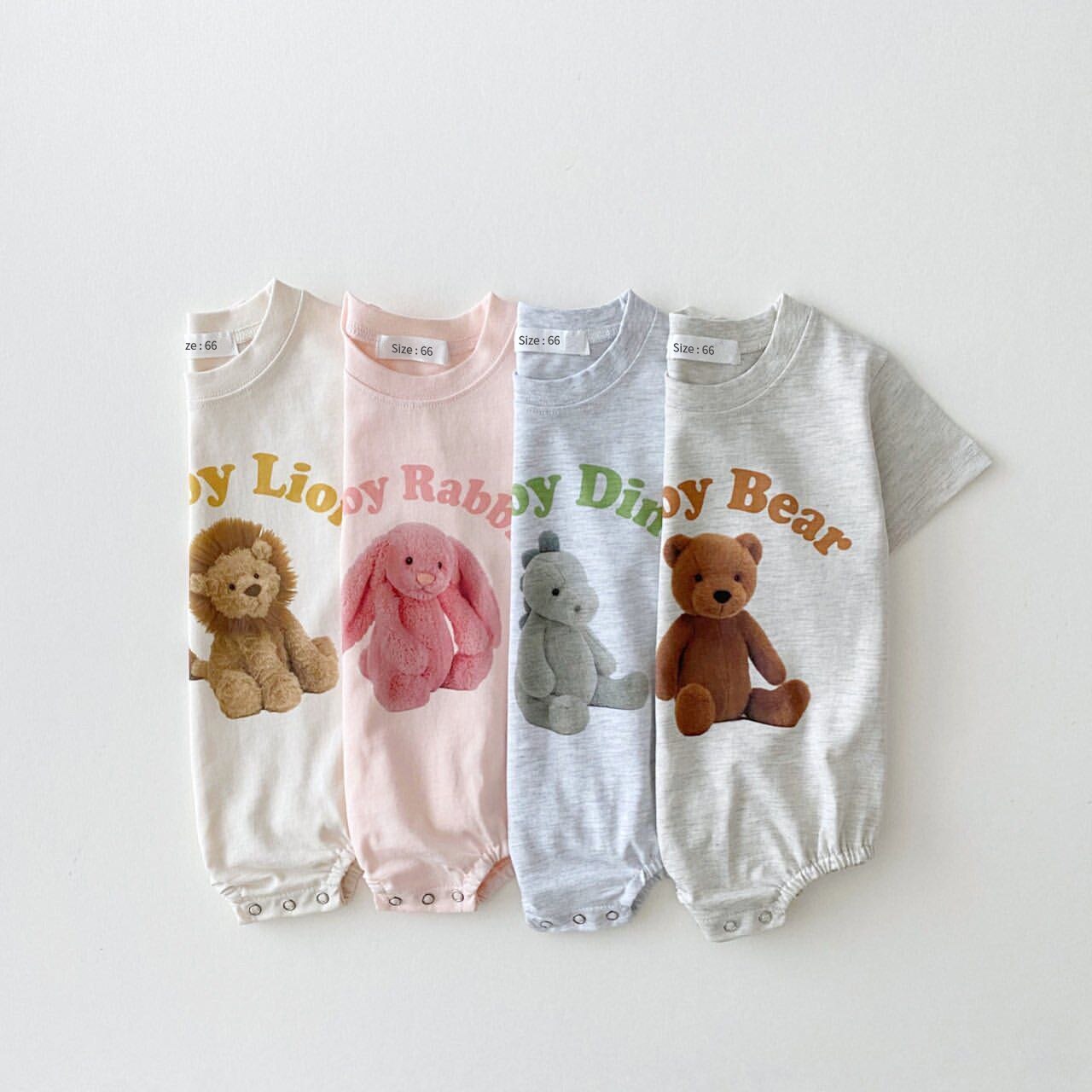 Infant Baby Boy Girl Romper Outfit Organic Cotton Lion Rabbit Dino Pri –  August + Willow