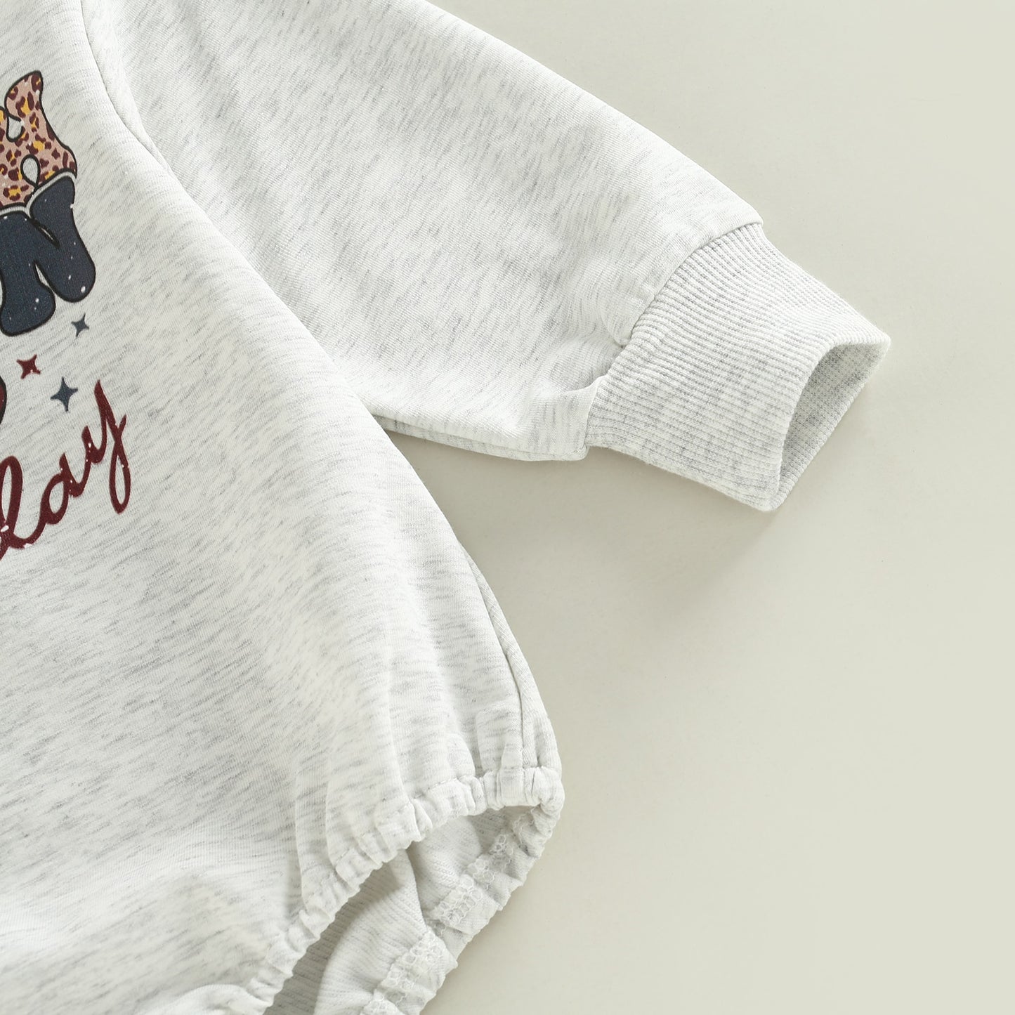 Baby Boy Girls Romper Outwear Football Touchdown Kinda Day Letter Leopard Printed Long Sleeve Grey Jumpsuit Bubble Romper