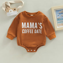 Load image into Gallery viewer, Infant Baby Boy Girl Mamas Coffee Date Print Long Sleeve Bubble Romper
