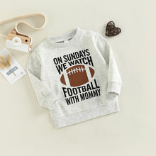 Load image into Gallery viewer, Baby Toddler Kids Girl Boy Football Season Daddy Mommy Sunday Football Print Pullover Tops
