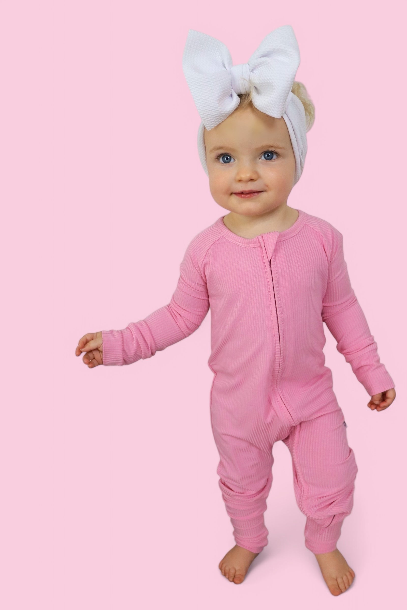 BELLA PINK RIB DREAM ROMPER