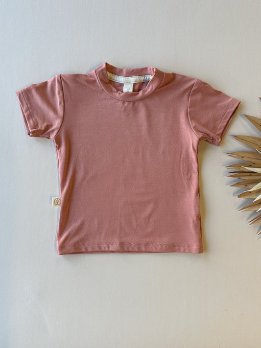 0/3m 3/6m | Crew Neck Essential Tee | Baby & Toddler | Luxury Bamboo | Salmon