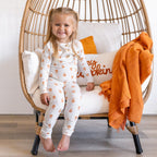 Pumpkin Posie 2pc Floral Bamboo Pajamas for Kids - Sizes Newborn & Up!
