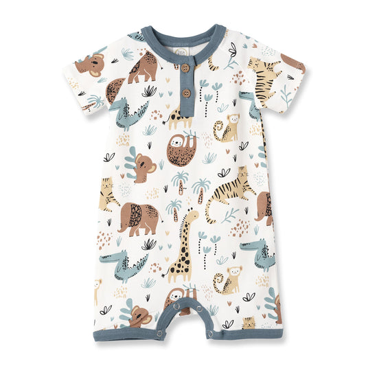 Jungle Jamboree Bamboo Shortie Romper