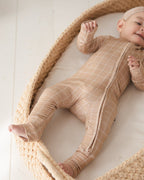 Cinnamon Cider Grid - Zipper Romper