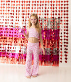 BUBBLEGUM WAVY CHECKERS DREAM SMOCKED FLARE SET
