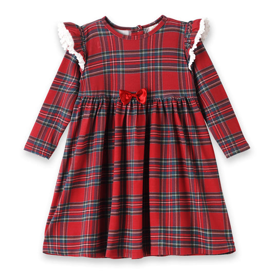 Christmas Bamboo Holiday Dress – Classic Red Tartan Plaid