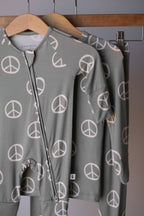 Bamboo Zip Pajamas Zipper Romper | Peace