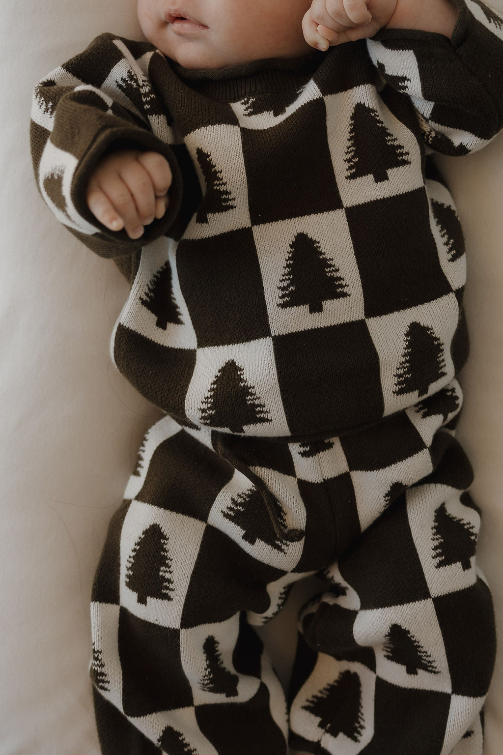 Knit Pant Set | Christmas Tree Checkerboard
