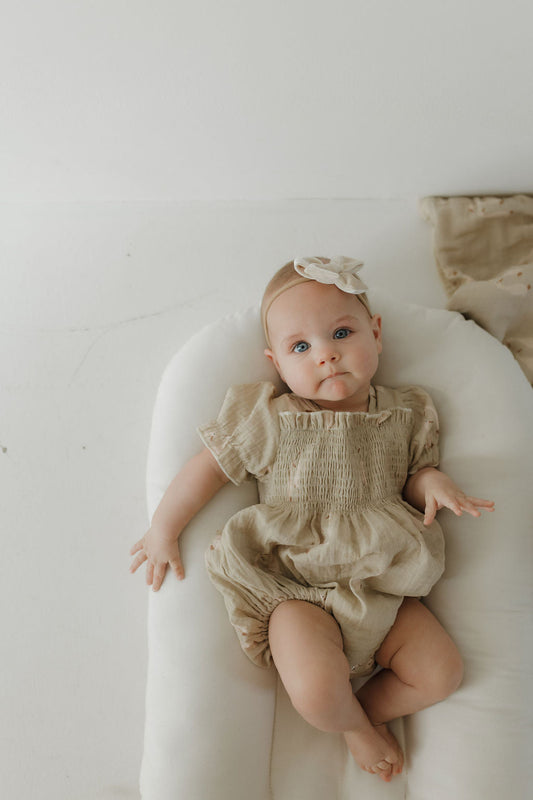 Ruffle Muslin Romper | Silly Goose
