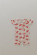 Bamboo Zip Shortie Romper | Cherry Orchard