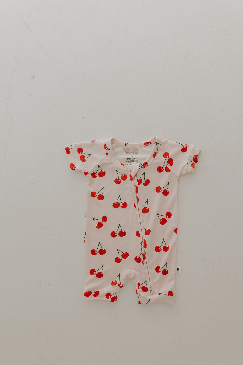 Bamboo Zip Shortie Romper | Cherry Orchard