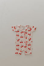 Bamboo Zip Shortie Romper | Cherry Orchard