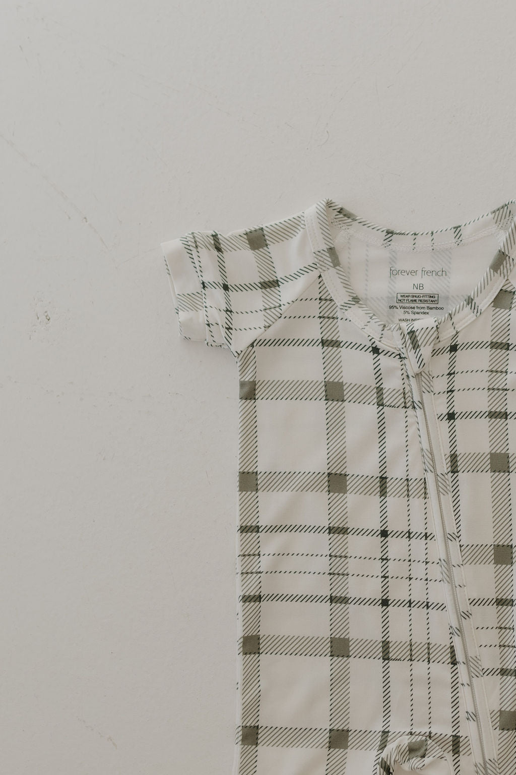 Bamboo Zip Shortie | Picnic Plaid Zipper Romper