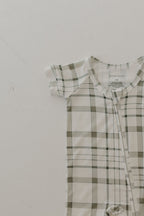 Bamboo Zip Shortie | Picnic Plaid Zipper Romper