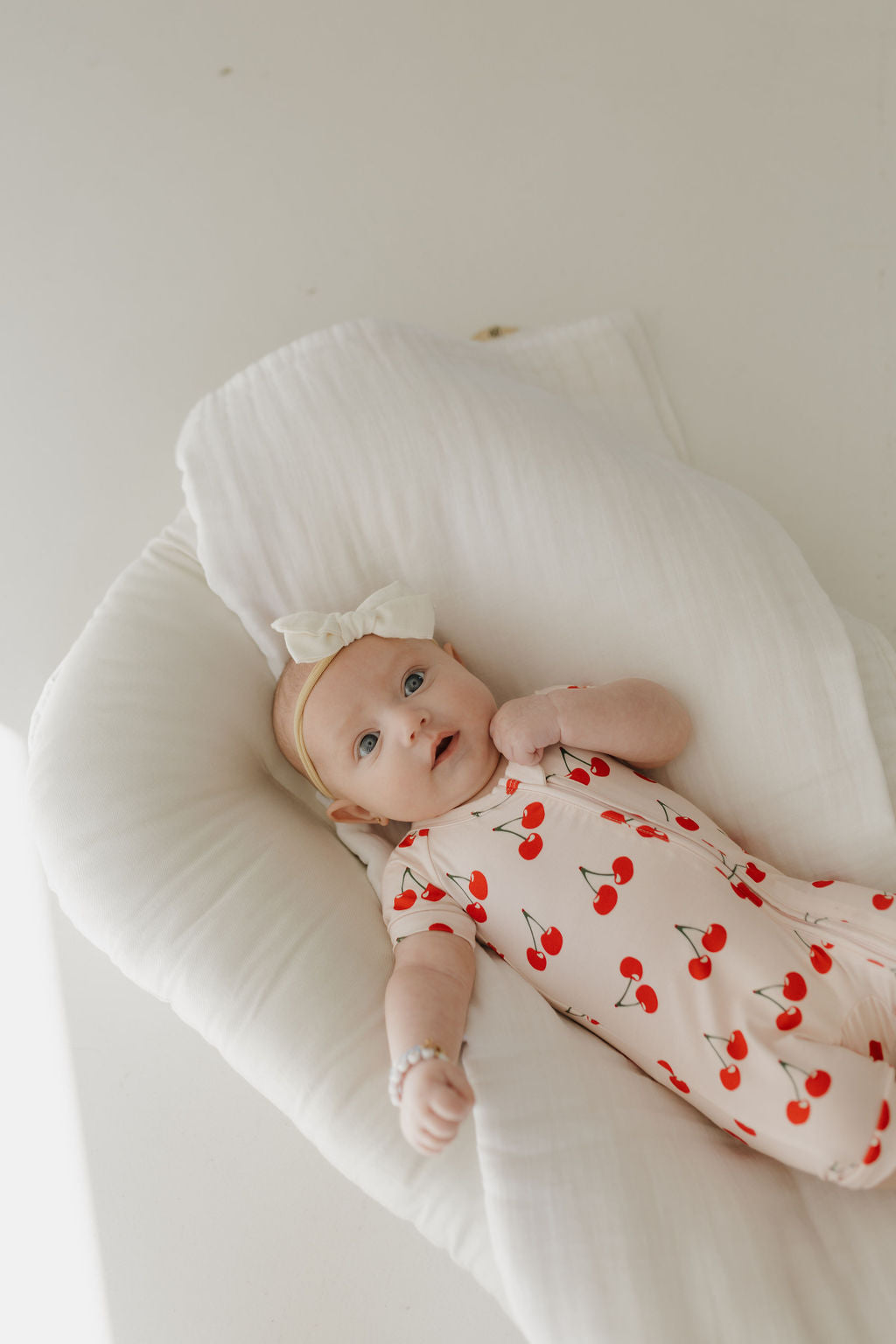 Bamboo Zip Shortie Romper | Cherry Orchard