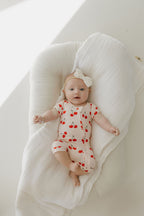 Bamboo Zip Shortie Romper | Cherry Orchard