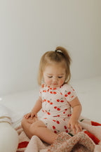 Bamboo Zip Shortie Romper | Cherry Orchard