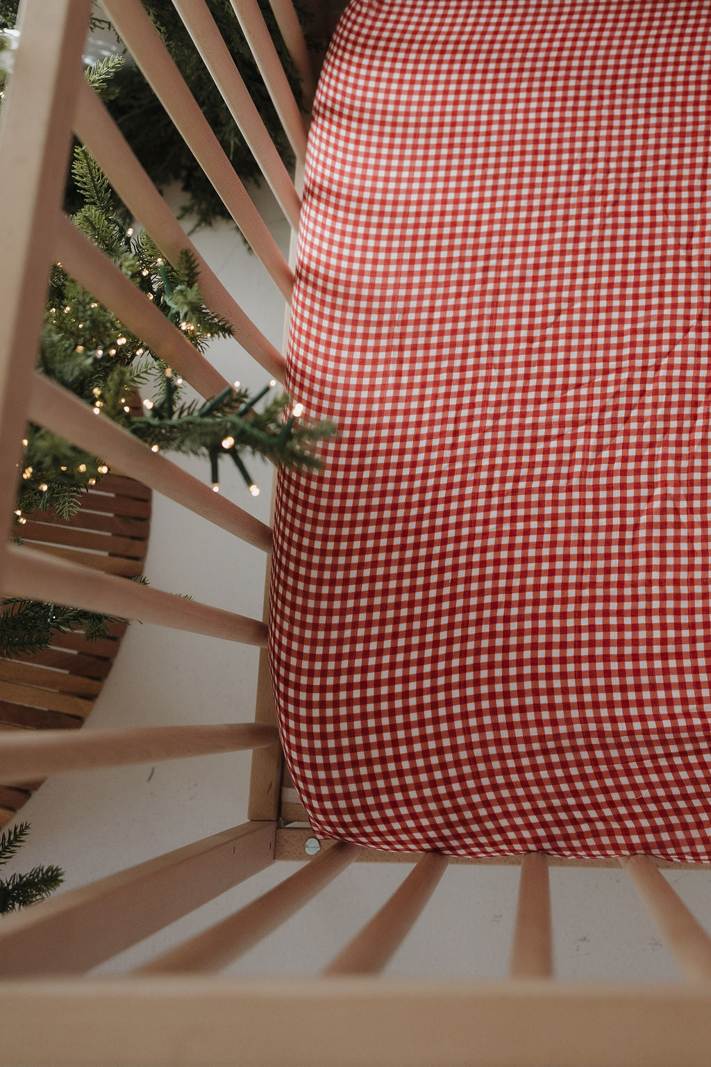 Muslin Crib Sheet | Red Gingham