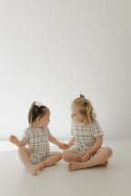 Bamboo Zip Shortie | Picnic Plaid Zipper Romper