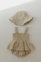 Sleeveless Muslin Romper & Hat Set | Silly Goose