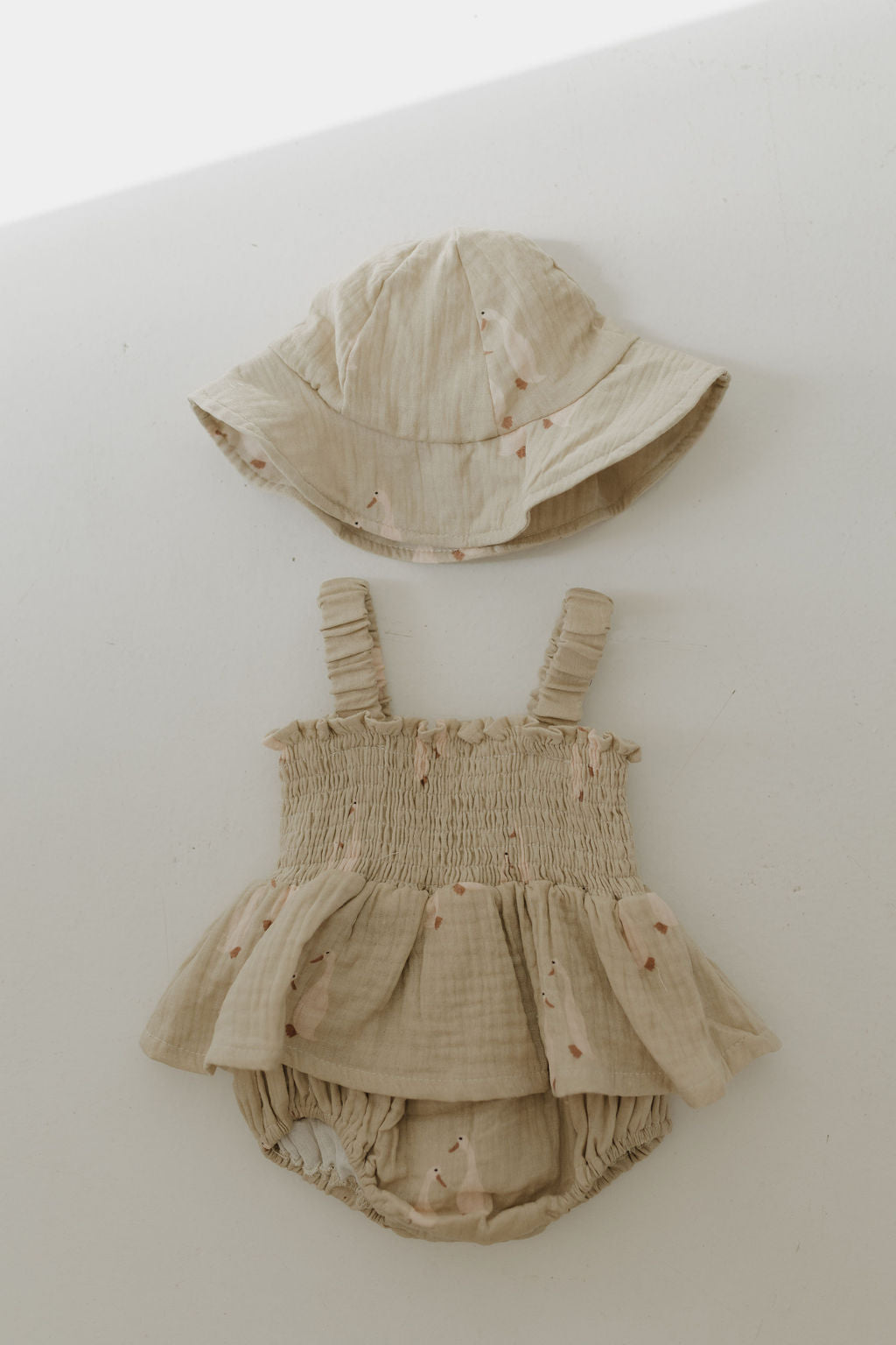 Sleeveless Muslin Romper & Hat Set | Silly Goose