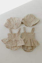 Sleeveless Muslin Romper & Hat Set | Silly Goose