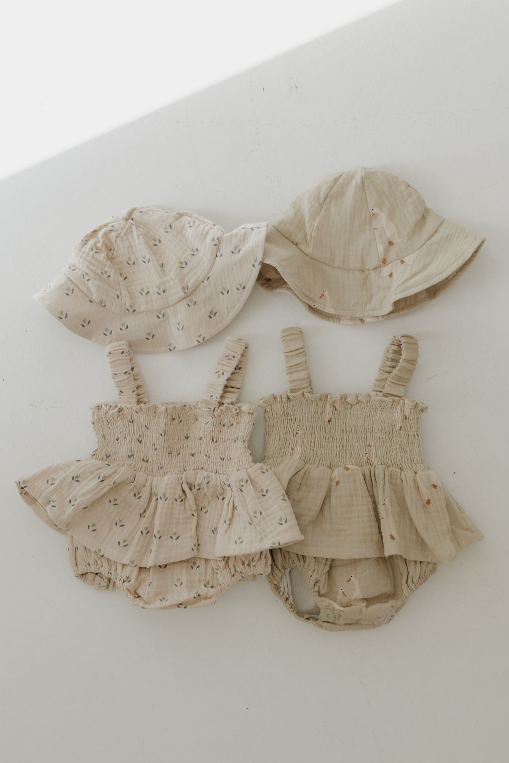 Sleeveless Muslin Romper & Hat Set | Silly Goose