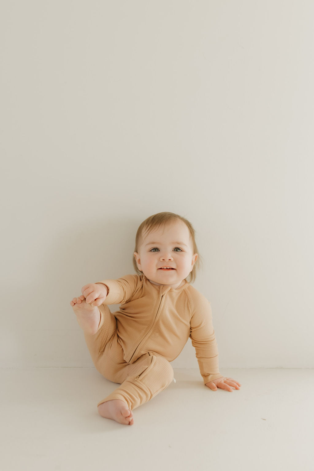 Bamboo Zip Pajamas | Tawny Zipper Romper