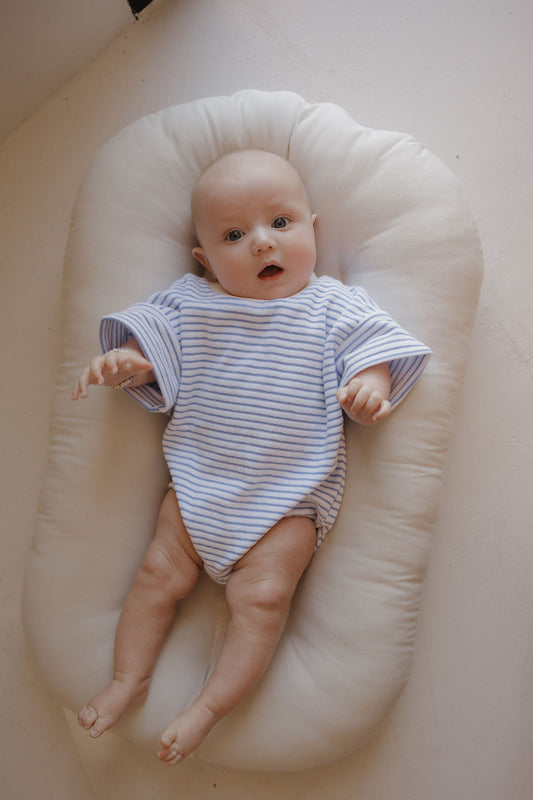 Terry T-Shirt Romper | Ocean Stripe
