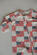 Bamboo Zip Pajamas Zipper Romper | Americana