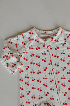 Bamboo Zip Pajamas Zipper Romper | Sweetheart Cherries