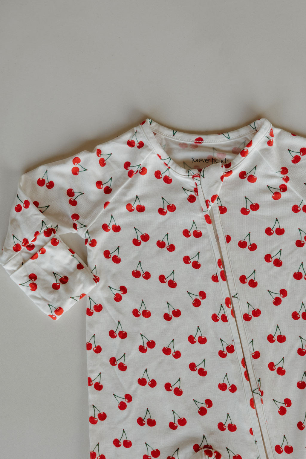 Bamboo Zip Pajamas Zipper Romper | Sweetheart Cherries
