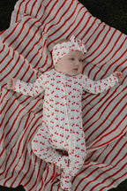 Bamboo Zip Pajamas Zipper Romper | Sweetheart Cherries