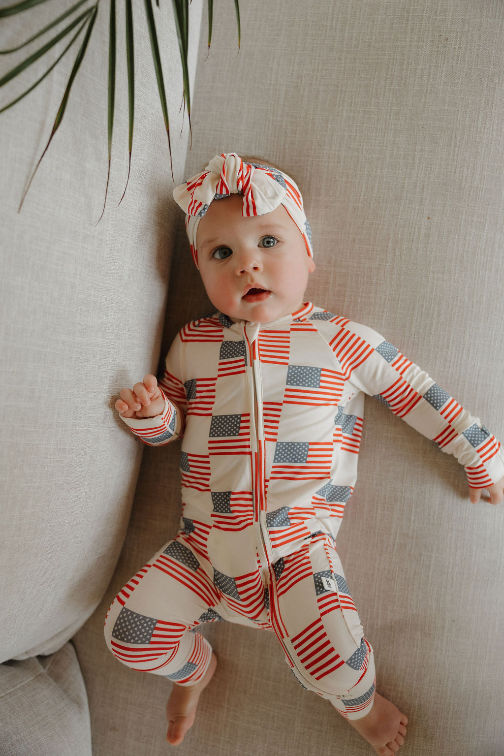 Bamboo Zip Pajamas Zipper Romper | Americana