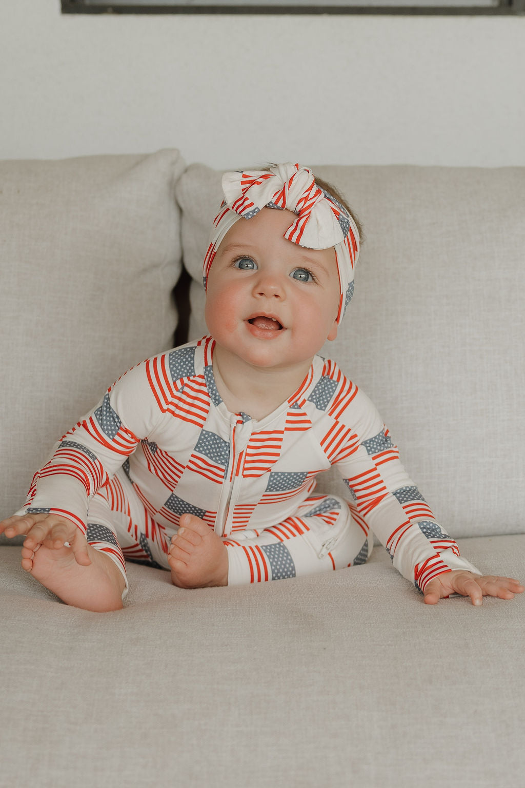 Bamboo Zip Pajamas Zipper Romper | Americana