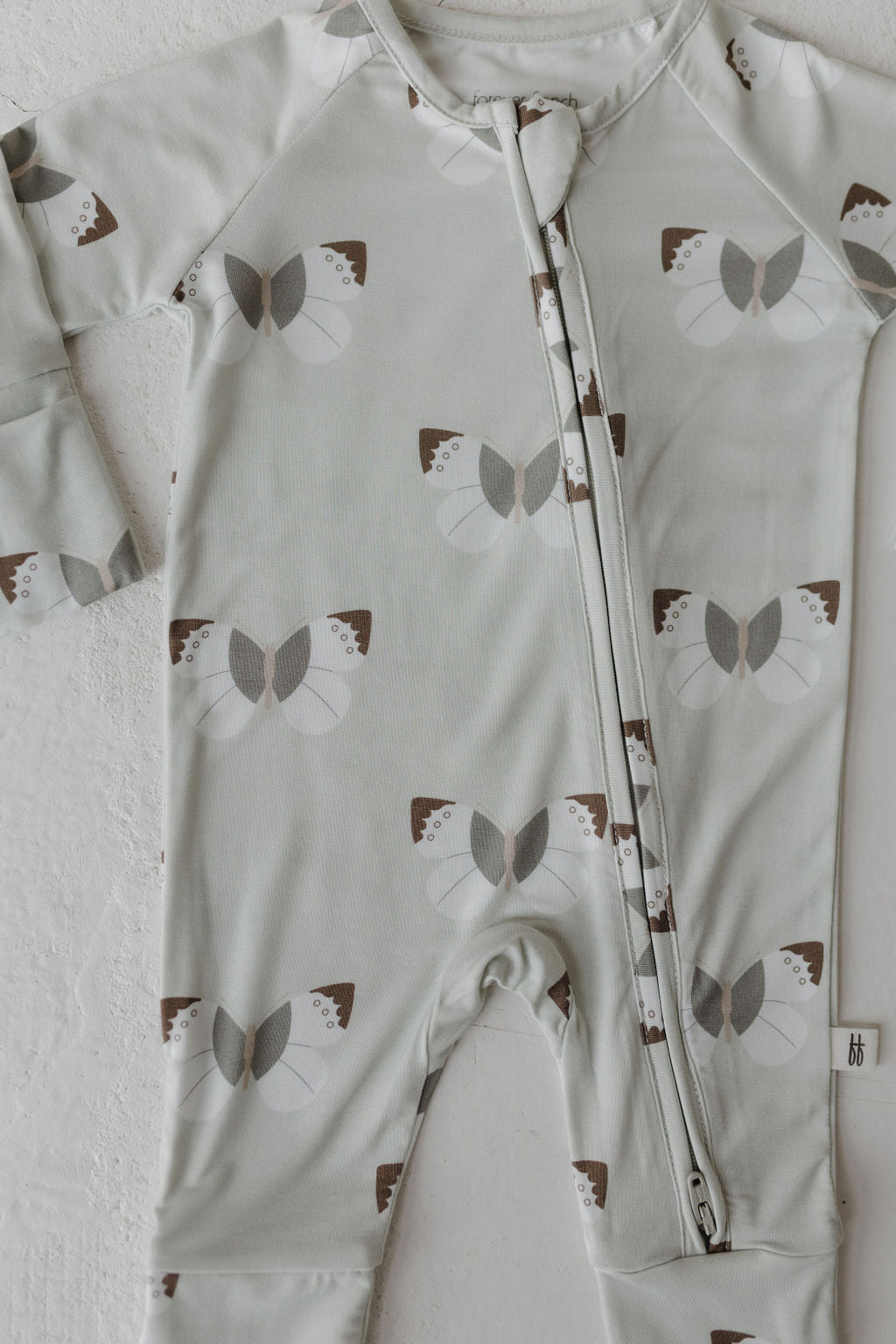 Bamboo Zip Pajamas | Butterflies Zipper Romper