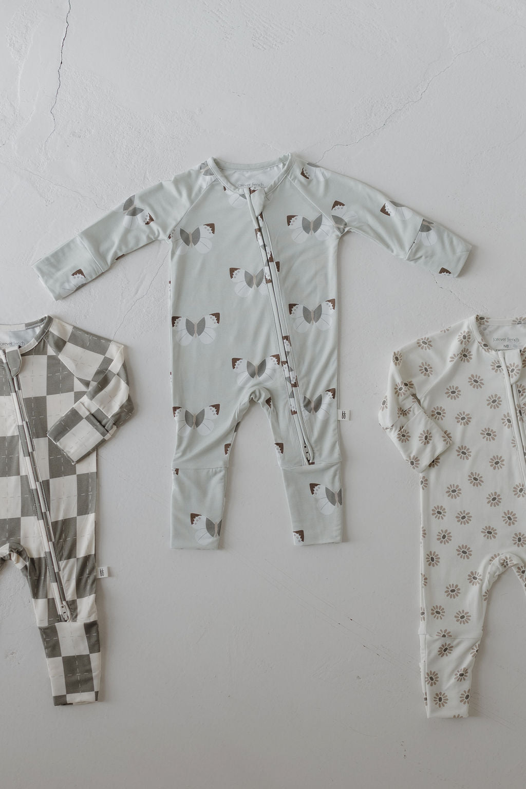 Bamboo Zip Pajamas | Oat & Sage Zipper Romper