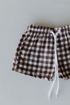 Child Boardshort | Chocolate Gingham