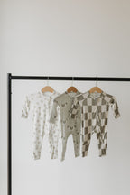 Bamboo Zip Pajamas | Oat & Sage Zipper Romper