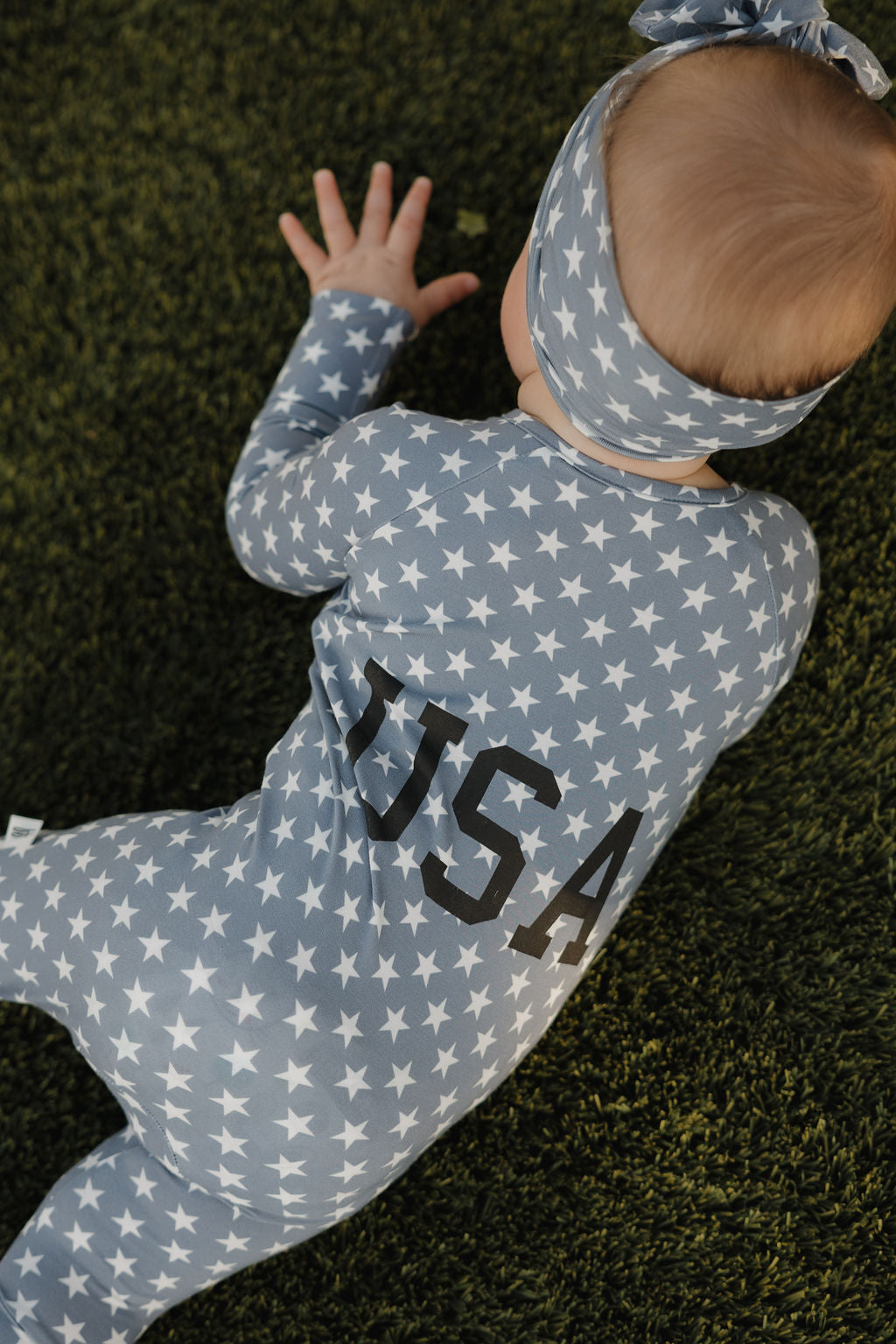 Bamboo Zip Pajamas Zipper Romper| Star Spangled