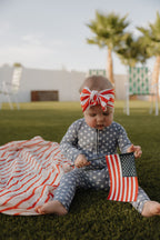 Bamboo Zip Pajamas Zipper Romper| Star Spangled
