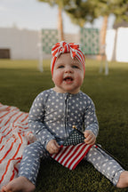 Bamboo Zip Pajamas Zipper Romper| Star Spangled